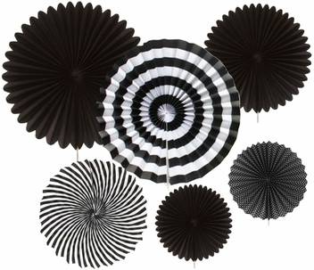 Bashnsplash Black Birthday Party Decoration Paper Fan Set Price In