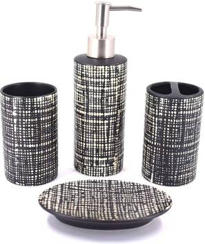 Silly Sale Ceramic Bathroom Accessories Set Of 4 Soap Dispenser Toothbrush Holder Soap Dish And Tumbler Set Ceramic Bathroom Set Price In India Buy Silly Sale Ceramic Bathroom Accessories Set