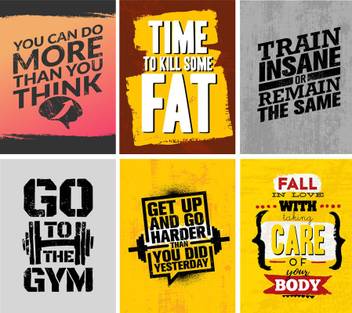 Set Of 6 Motivational And Gym Premium Wall Posters Posters For Room Walls And Gym No Need Of Tape Size 12x18 Inch Paper Print Quotes Motivation Posters In India Buy Art Film