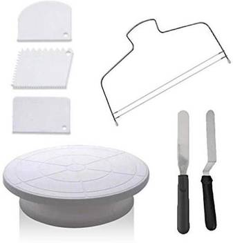 noble foods cake decorating supplies with 11 inch cake turntable 12 7 angled icing spatula cake leveler can pen revolving cake stand cake decorating