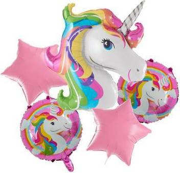 Flipkart Com Camarilla Printed Unicorn Balloon Bouquet 5pcs