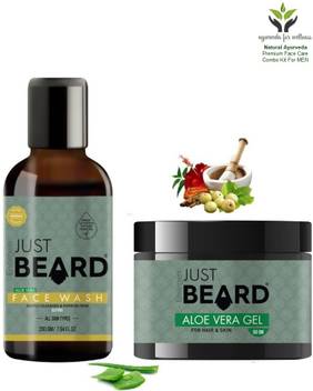Enorgen Justbeard Natural Ayurveda Aloe Vera Face Wash For Men 200g And Aloe Vera Gel For Men Hair Skin 50g Men S Face Care Combo Kit Price In India Buy Enorgen