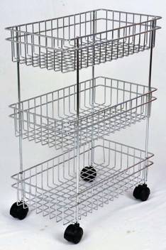 Anmol Baazar Stainless Steel 3 Tier Fruits And Vegetable Trolley
