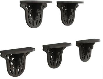 Trendy Ile Carved Floating Wall Shelf Wooden Carved Wall Shelves For Living Room Bedroom And Office Decor Black Mdf Medium Density Fiber Wall Shelf Price In India Buy Trendy Ile