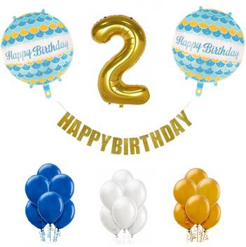 Tiank Innovation Combo For Birthday Party Decoration Blue White