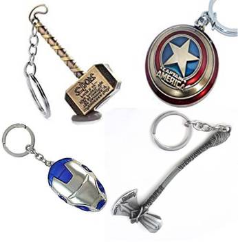 Marvel Comics Captain America Thor Iron Man Avengers Metal Keyring key chain LED