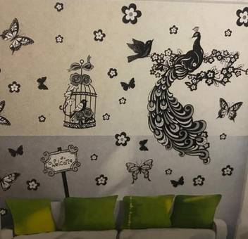 Meher Collection Duli 7d Waterproof Black White Peacock Wall Stickers Big Size 60cm X 90cm Room Decoration Can Be Used On Any Room Wall Kitchen Office Or Kid Room Study Room Price In India Get up to 50% off. size 60cm x 90cm room decoration