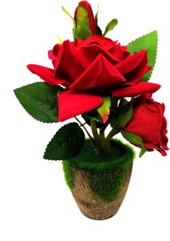Quick Unbox Decorative Artificial Rose Flower Plant With Vase For Office Desk Home Study Table Show Case Bathroom Rack Kitchen Shelf Dressing Table Red Rose Artificial Flower With Pot Price In India