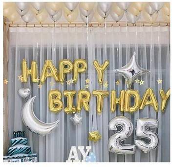balloons 25th happy birthday combo set 25th happy birthday decoration 25th birthday party decoration item set of