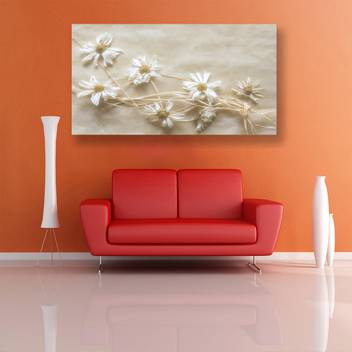 3d Marguerite Daisy Painting Design Wall Poster For Living Room