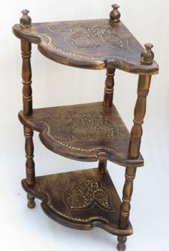 Hanwood Carved Handicrafts Antique Rustic Folding Corner Stand Wall Shelf Wooden Wall Shelf Price In India Buy