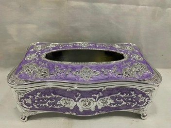 purple tissue holder