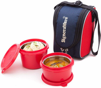 signoraware steel lunch box with bag