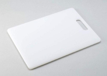 black plastic chopping board