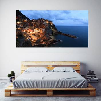 Manarola After Sunset Wallpaper Poster Frameless Large Painting On
