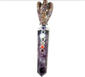 Jet International Amethyst Angel Chakra Wand Stick Decorative