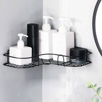 Semito Adhesive Shower Caddy Metal Bathroom Corner Shelf Wall