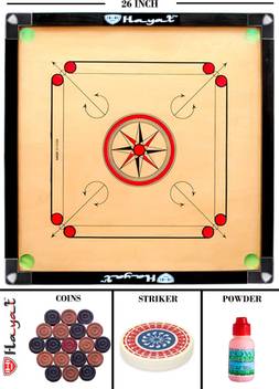 Hayat Sports Combo Of Medium Size Carrom Board Medium 26 Inches