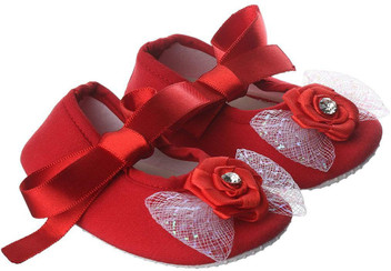 red bottom baby booties