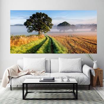 Foggy Landscape Poster Frameless Large Painting On Canvas Wall Art