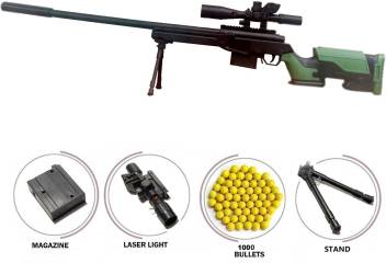 IndusBay PUBG AWM Sniper Rifle Toy Gun 40 Inch / 100 CM Long Gun with 1000  Plastic Bullets , Big Size Army Toy Gun for Boys Guns & Darts - PUBG AWM