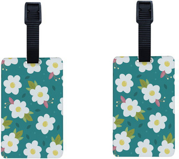 floral luggage tag