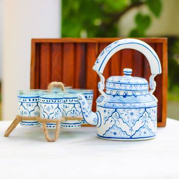 Ihandikart Handicrafts Traditional Meenakari Jaipuri Artician Handpainted Figurine Aluminium Decorative Tea Kettle Pot 6 Galss And Stand Wooden Tray Set 5160 S Decorative Showpiece 25 Cm Price In India Buy Ihandikart Handicrafts Traditional Call 9783783123 lavanshi arts for jaipur handicrafts wholesale market store, online handicraft items manufacturers in jaipur, indian handicrafts wholesale, rajasthani handicrafts wholesale shops, jaipur handicrafts supplier, manufacturer, handicrafts showroom in jaipur, rajasthan. flipkart