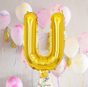 bride gold letter balloons