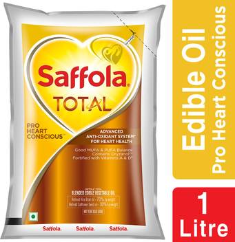 Saffola Total Pro Heart Conscious Edible Oil Blended Oil Pouch Price In India Buy Saffola Total Pro Heart Conscious Edible Oil Blended Oil Pouch Online At Flipkart Com