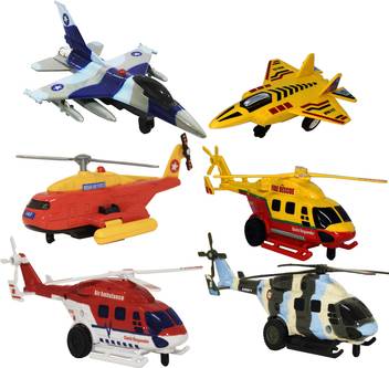 Giftary Indian Air Force Kit With 4 Helicopters 1 F16 Jet 1 Mini Raptor