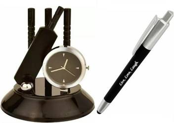 Smart World Black Colour Led Light Pen Combo Set For Offices Study Tables Living Rooms Live Laugh Love Engraved Msg With Black Cricket Set Table Top With Unique Stumps Bat Ball Designed Pen Gift Set Buy Smart World