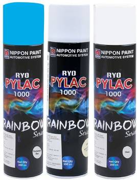 Nippon Paint Combo Of Ryo Pylac 1000 Rainbow Series Spray Paint 900ml 1pc Fluorescent Blue 1pc Fluorescent White And 1pc Clear Fluorescent Blue Fluorescent White Clear Spray Paint 900 Ml Price
