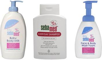 Sebamed Head To Toe Complete Care Pack Body Milk 400ml Baby Face Body Wash Foam 400ml Everyday Hair Care Shampoo 200ml Price In India Buy Sebamed Head To Toe Complete