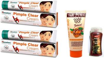 Smietrz Amla Shikakai Shampoo 35ml Himalaya Pimple Clear Cream 40g And Good Luck Natural Apricot Scrub 60 Gm Price In India Buy Smietrz Amla Shikakai Shampoo 35ml Himalaya Pimple