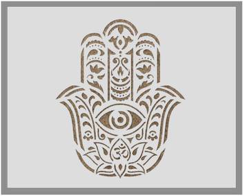 Kayra Decor Kids Reusable Hamsa Palm Mandala Painting Stencils For