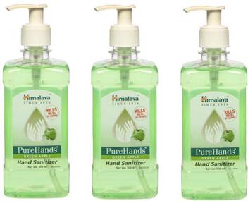 Himalaya Pure Hands Green Apple 500ml Pack Of 3 Hand Sanitizer Pump Dispenser Price In India Buy Himalaya Pure Hands Green Apple 500ml Pack Of 3 Hand Sanitizer Pump Dispenser Online