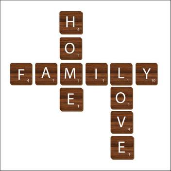 Baashah Home Family Love Crossword Wall Art Wall Decor Wooden