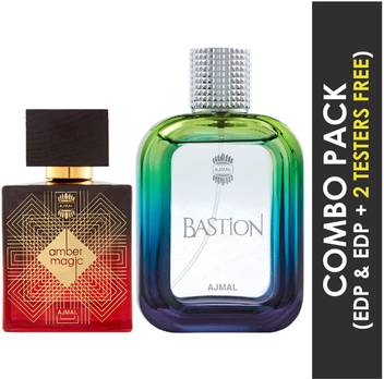 Buy Ajmal Amber Magic Edp Spicy Aromatic Perfume 100ml For Men And Bastion Edp Woody Aromatic Perfume 100ml For Men 2 Parfum Testers Free Eau De Parfum 200 Ml Online