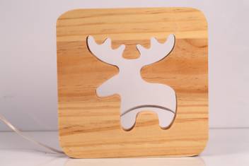 Quirkystore Wooden 3d Reindeer Shaped Led Night Light Lamp Usb