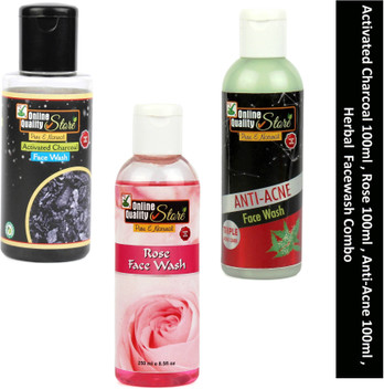 rose charcoal face wash
