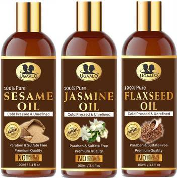 Ugaalo 100 Pure Natural Sesame Oil Jasmine Oil Flaxseed Oil 100ml Packof 3 Bottle Combo Hair Oil Price In India Buy Ugaalo 100 Pure Natural Sesame Oil Jasmine Oil Flaxseed Oil