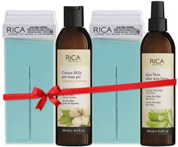Rica Aloe Vera Roll On Waxing Kit Set Of 2 Refill Wax 1 Pre Wax Gel 1 Post Wax Lotion Made In Italy Wax Price In India Buy Rica
