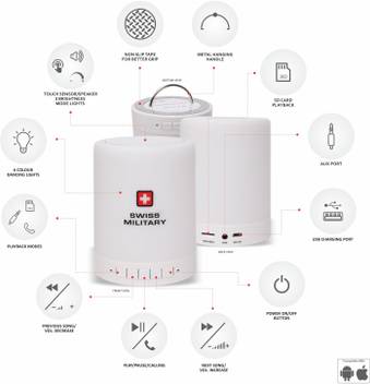 Buy Swiss Military 6 In 1 Smart Touch Lamp With Bluetooth Speaker 3 W Portable Bluetooth Speaker Online From Flipkart Com