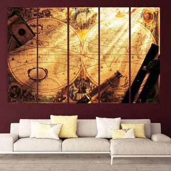 Get Wallpaper Rajo Beautiful Vintage World Map Wall Framed Digital Painting For HD