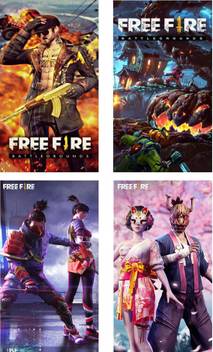Pack Of 4 Free Fire Wall Poster Gaming Poster For Your Room No Need Of Tape Paper Print Gaming Posters In India Buy Art Film Design Movie Music Nature And Educational Paintings Wallpapers