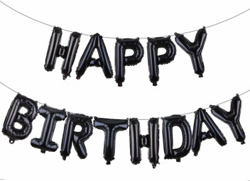 black foil balloon letters
