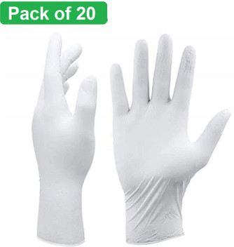 white surgical gloves