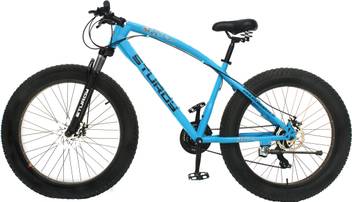 Sturdy Fat Mountain Bike With Inch Wheels And With 21 Speed Gears