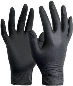 black surgical gloves