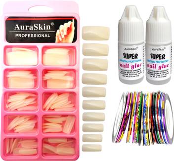 Auraskin Best Quality Parlor Professional Nail Art Kit 100 Artificial Nails Acrylic 2 Glue 12 Decorative Tape Price In India Buy Auraskin Best Quality Parlor Professional Nail Art Kit 100 Artificial Nails Gelongle gel polish kit includes 36w led lamp, manicure tools, 10 pcs gel polish, base coat, topcoat, nail file, nail cutter, strips, glue, tips & more. auraskin best quality parlor professional nail art kit 100 artificial nails acrylic 2 glue 12 decorative tape